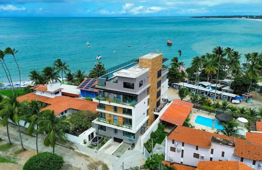 Flat pé na areia na praia de Porto de Galinhas com piscina privativa-1