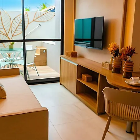 Flat pé na areia na praia de Porto de Galinhas com piscina privativa-3